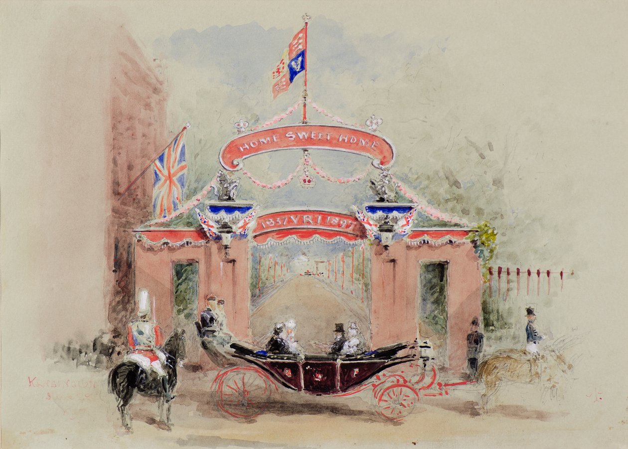 Entrada para o Palácio de Kensington (aquarela) de Duchess of Argyll Princess Louise