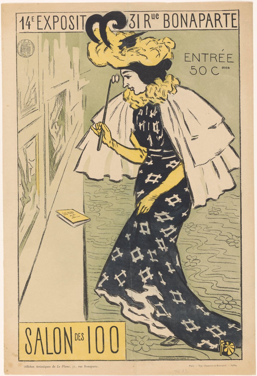 Cartaz para a décima quarta exposição do Salon des 100 de Ducourtioux and Huillard
