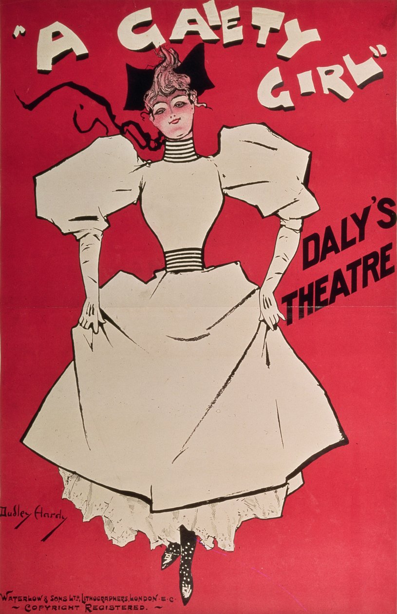 Cartaz publicitário &39;A Gaiety Girl&39; no Daly&39;s Theatre, Grã-Bretanha, década de 1890 de Dudley Hardy