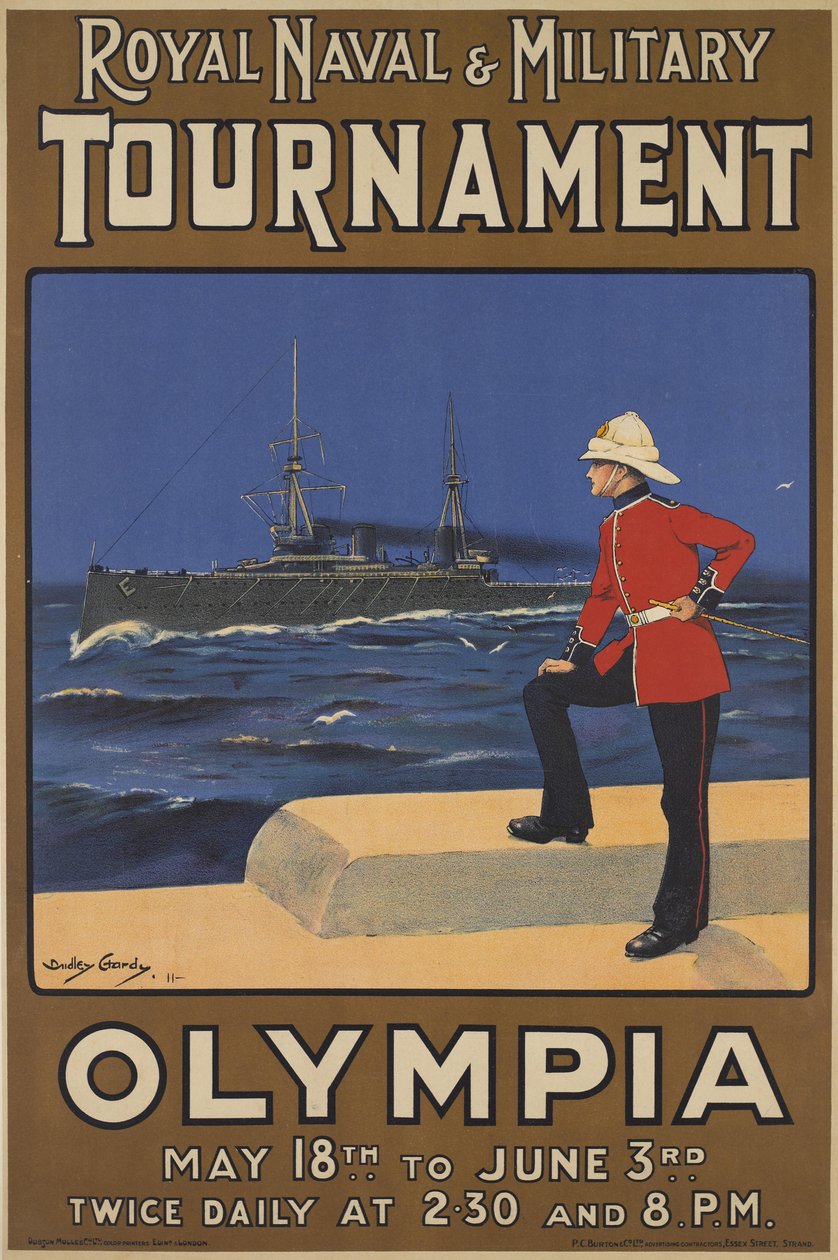 Cartaz para o Torneio Real da Marinha e Militar, 1910 de Dudley Hardy