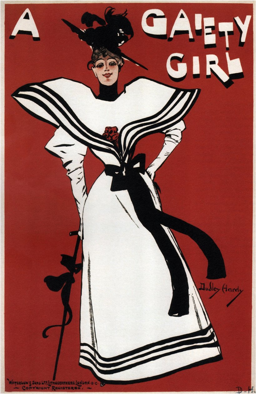 Cartaz da comédia musical A Gaiety Girl de Sidney Jones, 1893 de Dudley Hardy