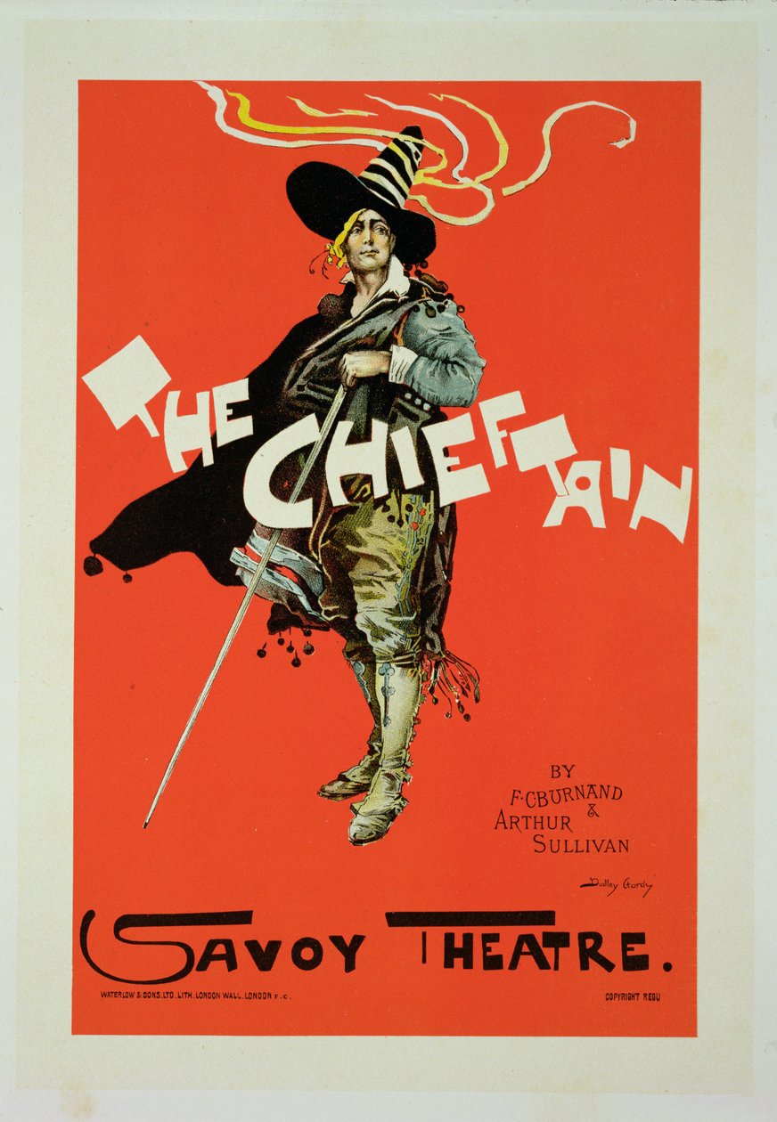 Reprodução de um cartaz publicitário &39;The Chieftain&39;, Savoy Theatre, 1895 de Dudley Hardy