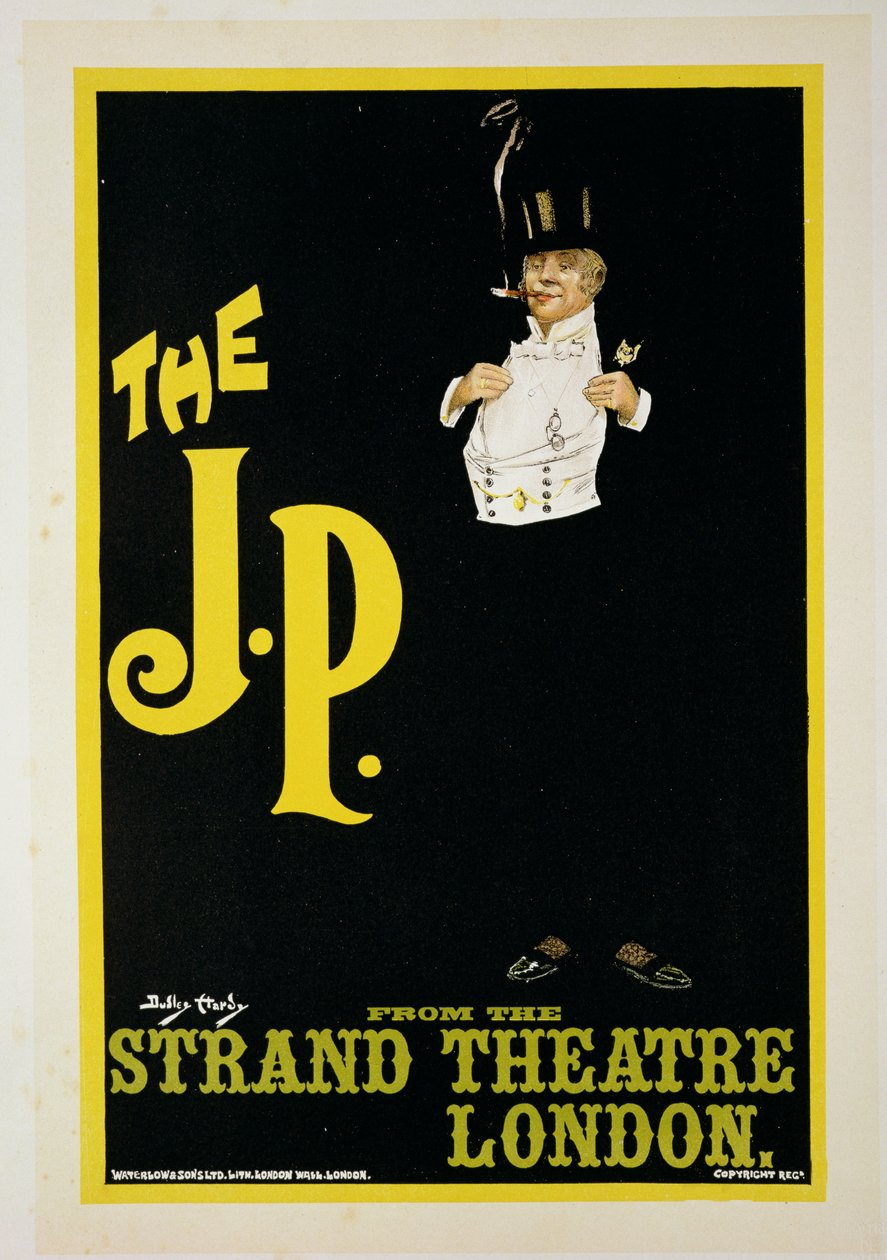 Reprodução de um cartaz publicitário &39;The JP&39; no Strand Theatre, Londres, 1898 de Dudley Hardy
