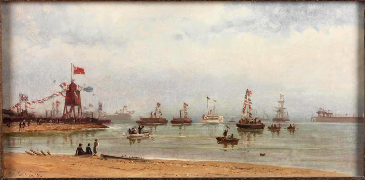 A abertura da doca Albert Edward e Porto de Tyne, 1884 de Duncan F. McLea