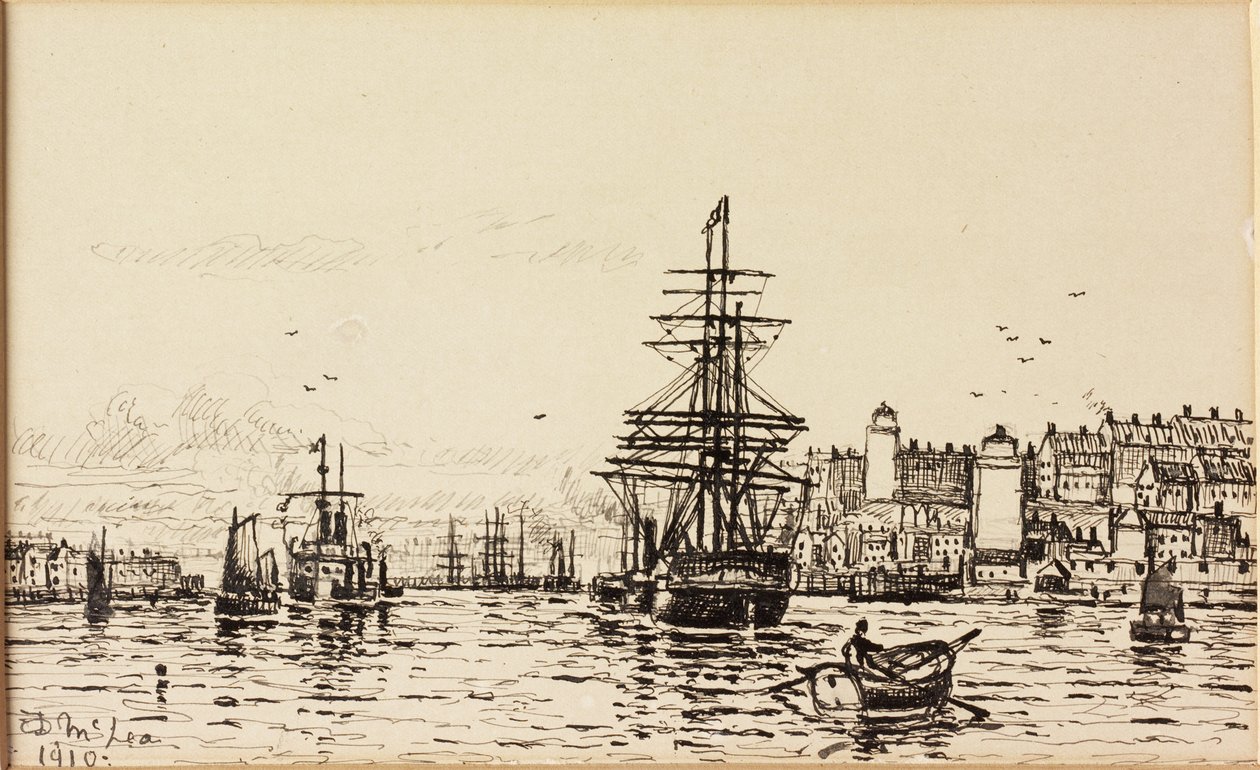 As luzes altas e baixas North Shields (tinta no papel) de Duncan F. McLea