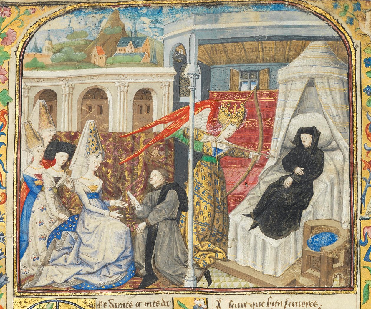 Página de "La Belle Dame Sans Merci", de Alain Chartier, Paris, início do século XV de Dunois Master