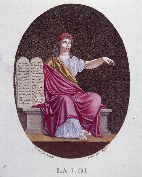 Alegoria da Lei, c.1792 (gravura a cores) de Dutaillis (after)
