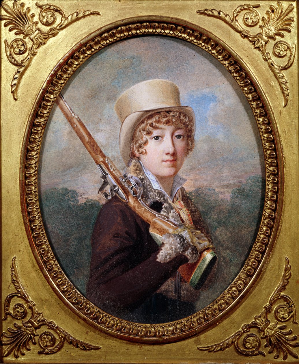 Natalie de Laborde de Mereville, condessa Charles de Noailles, no parque em Mereville, c.1805 de Dutailly
