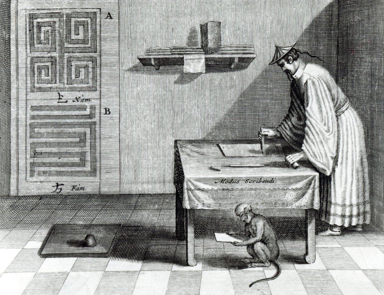 Um escriba chinês, de &39;China Illustrated&39; por Athanasius Kircher (1601-80) 1667 de Dutch School