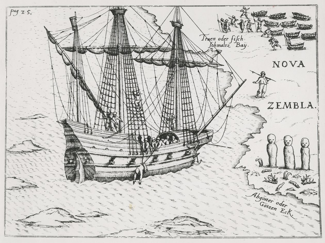 Navio Barents em Nova Zembla, 1598 de Dutch School