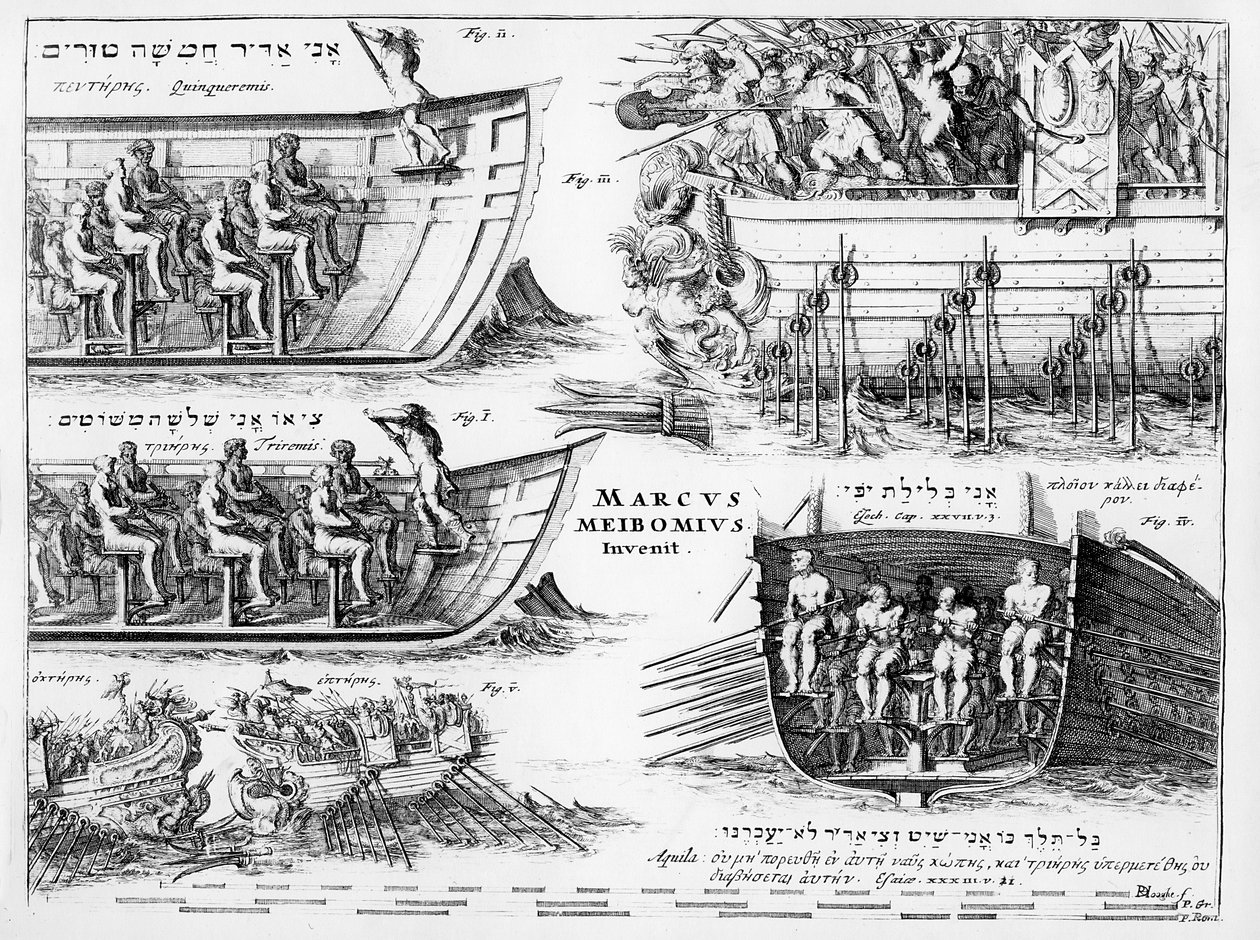 Frontispiece para &39;On Dispositivo Triremium Book "por Meibom, publicado 1671 de Dutch School