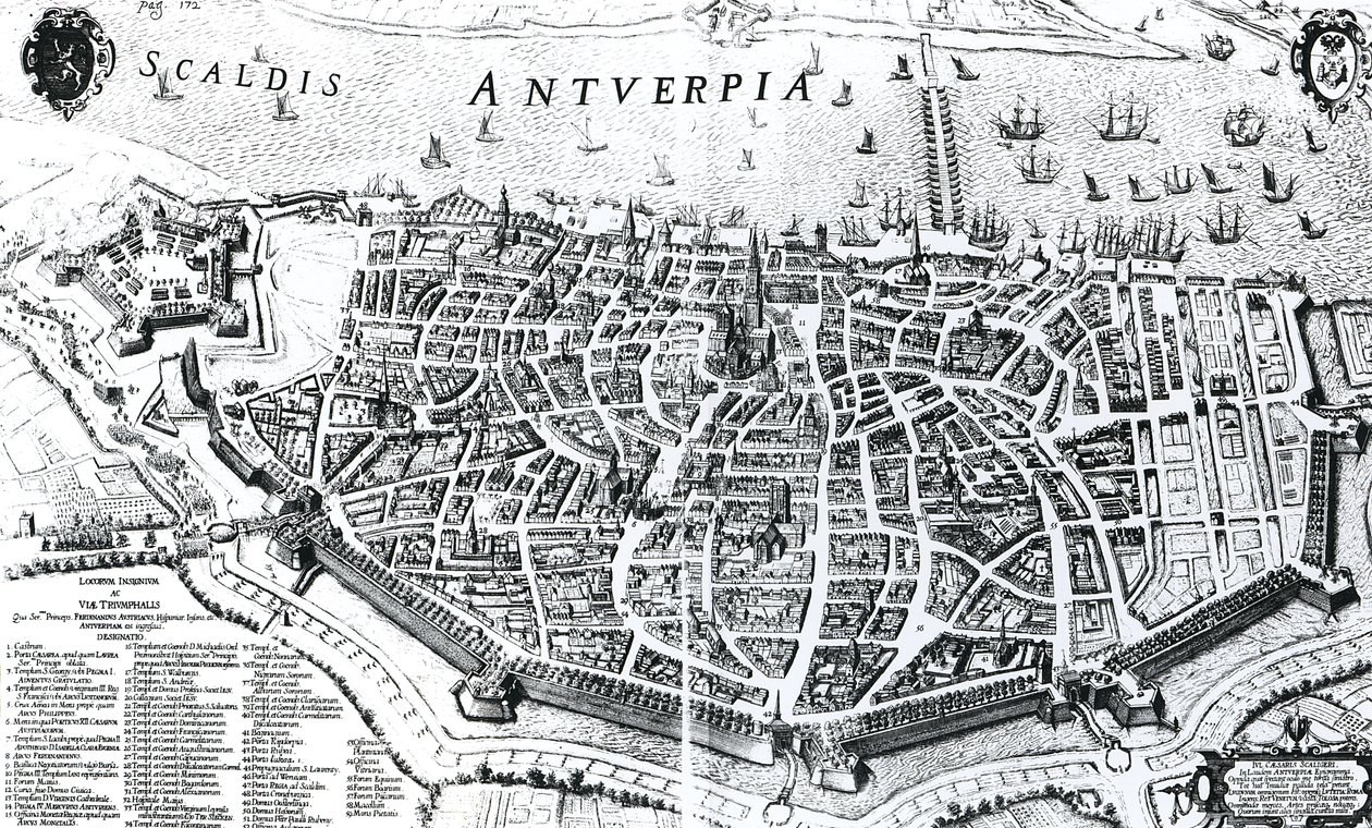 Mapa de Antuérpia de Dutch School