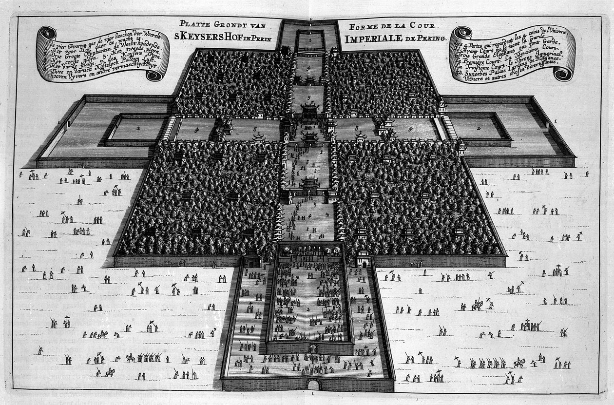Plano do Palácio Imperial em Pequim de Dutch School