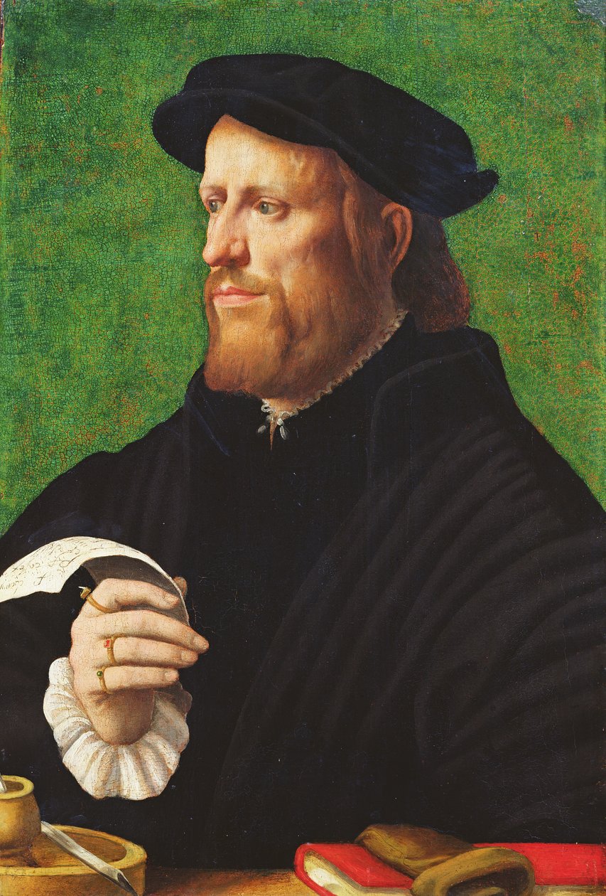 Retrato de um homem, 1575 (óleo sobre madeira) de Dutch School