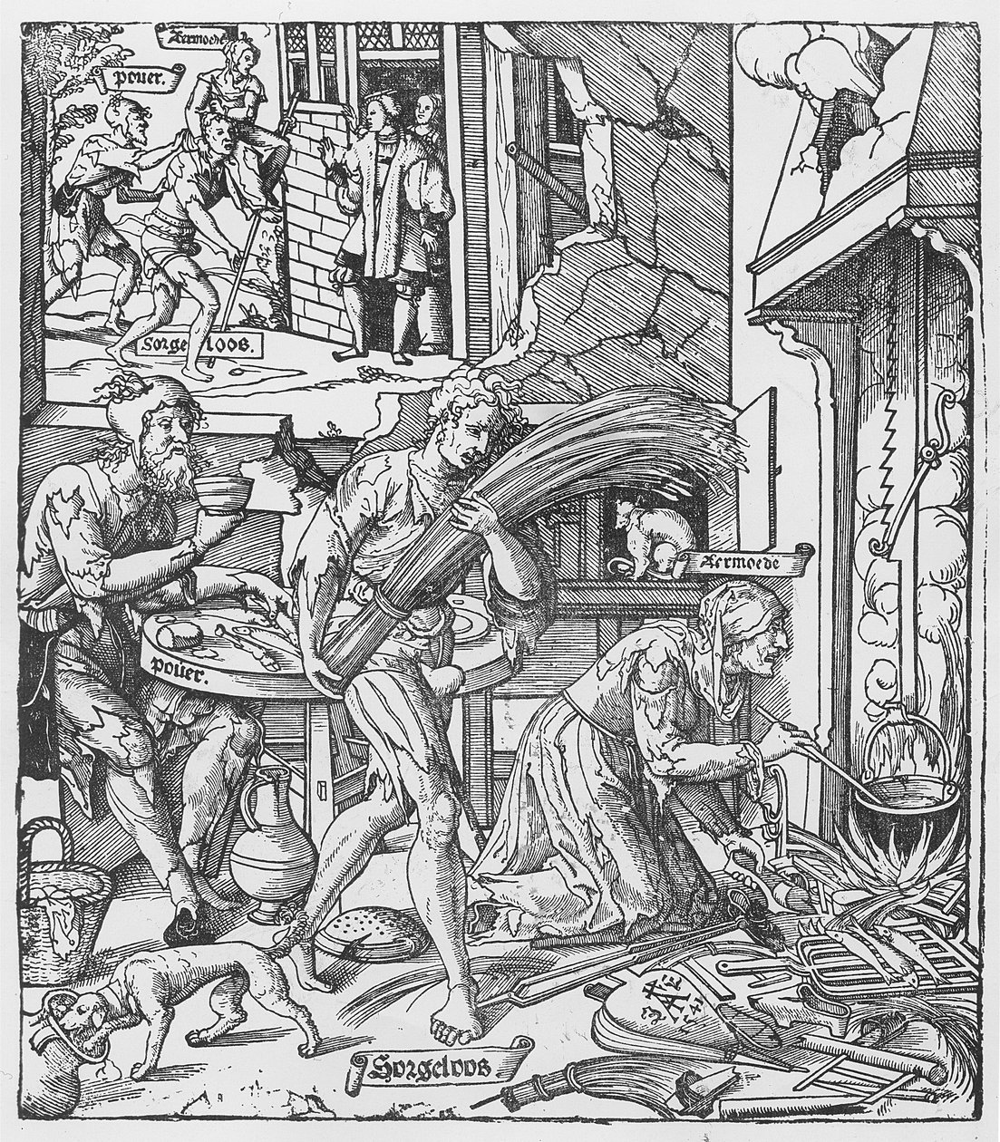 Sorgheloos carregando um feixe, 1541 de Dutch School