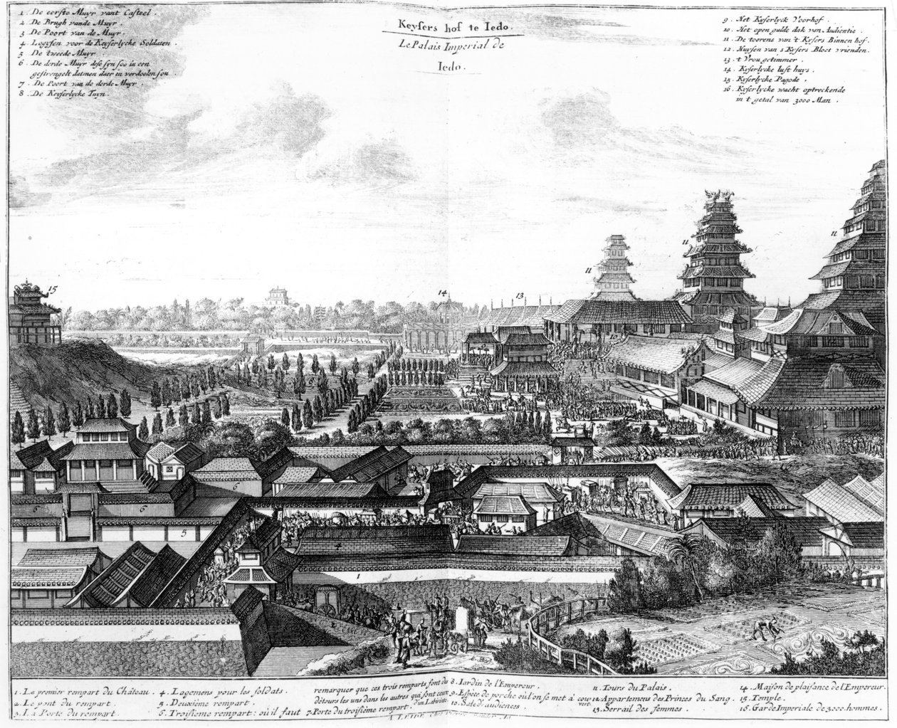 O Palácio Imperial Edo, 1725 de Dutch School