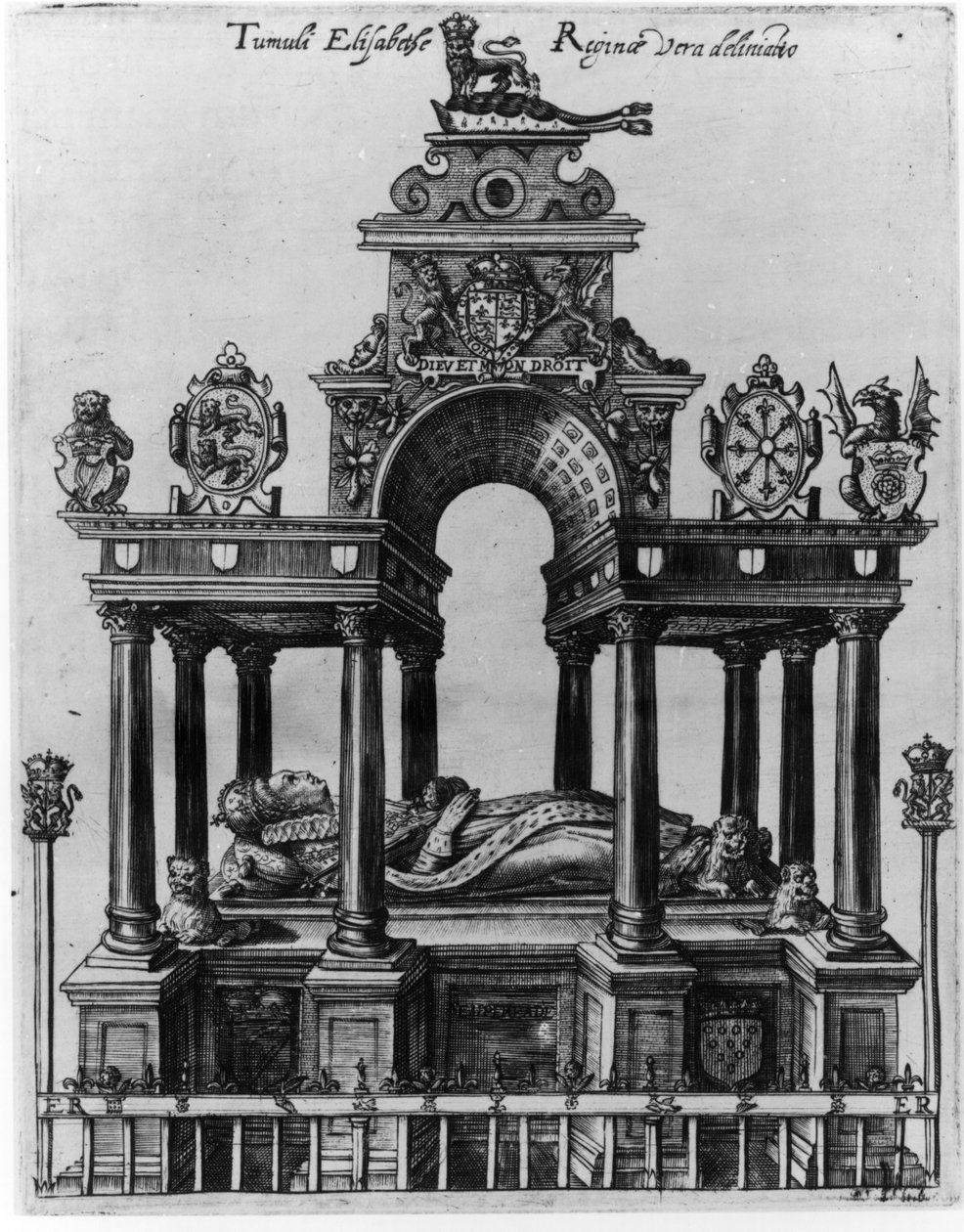 O túmulo de Elizabeth I, 1620 de Dutch School