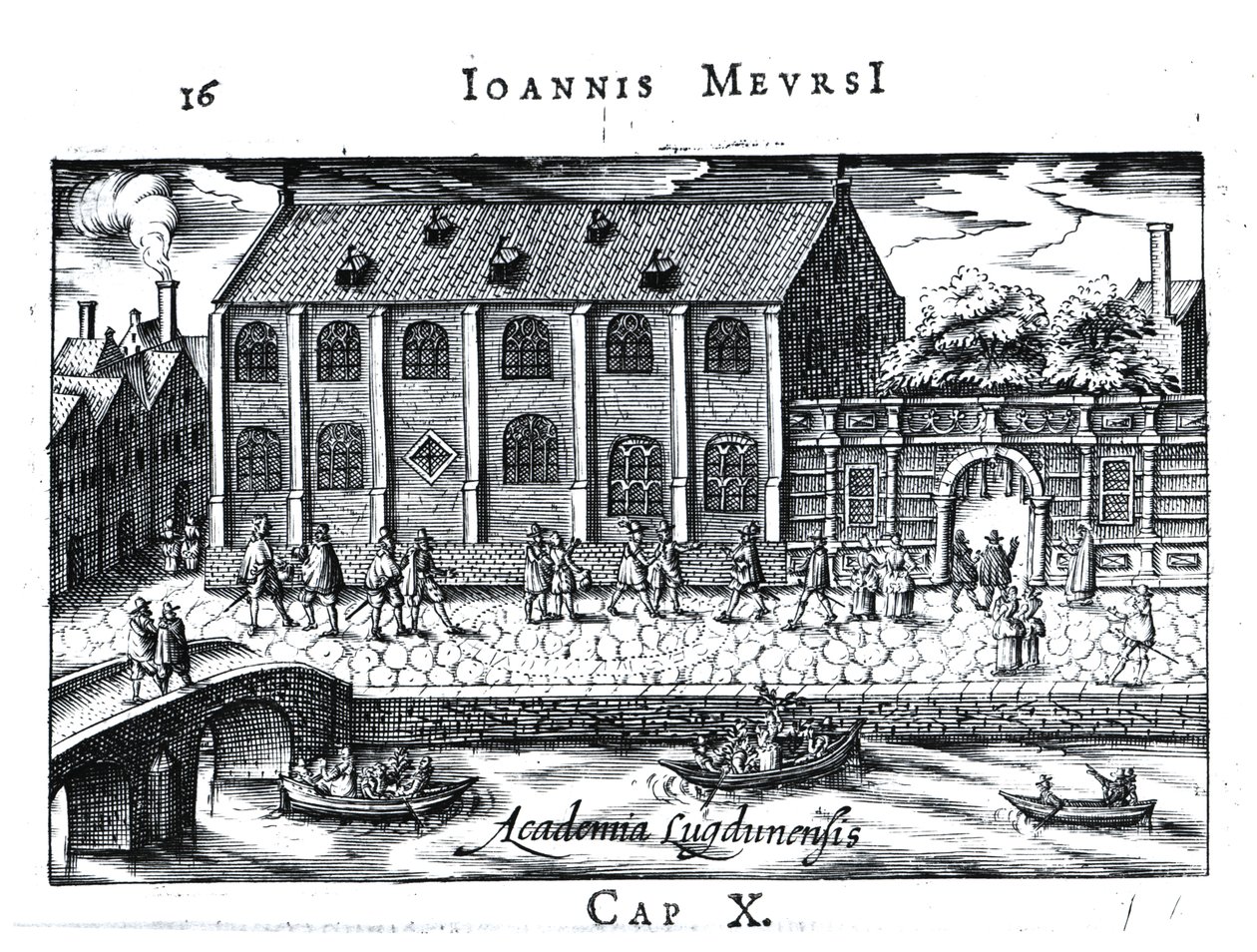 Universidade de Leiden, de &39;A Dutch Athens&39; de J. Meursius, pub. em 1625 de Dutch School