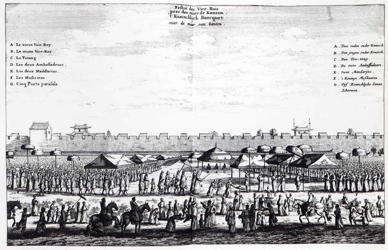 Festa do Vice-rei fora das muralhas de Kanton, 1665 de Dutch School
