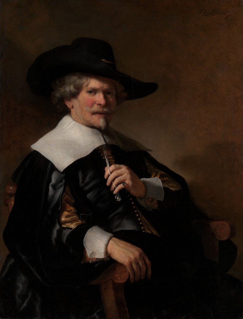 Retrato de um homem sentado em uma poltrona, ca. 1640-50. de Dutch
