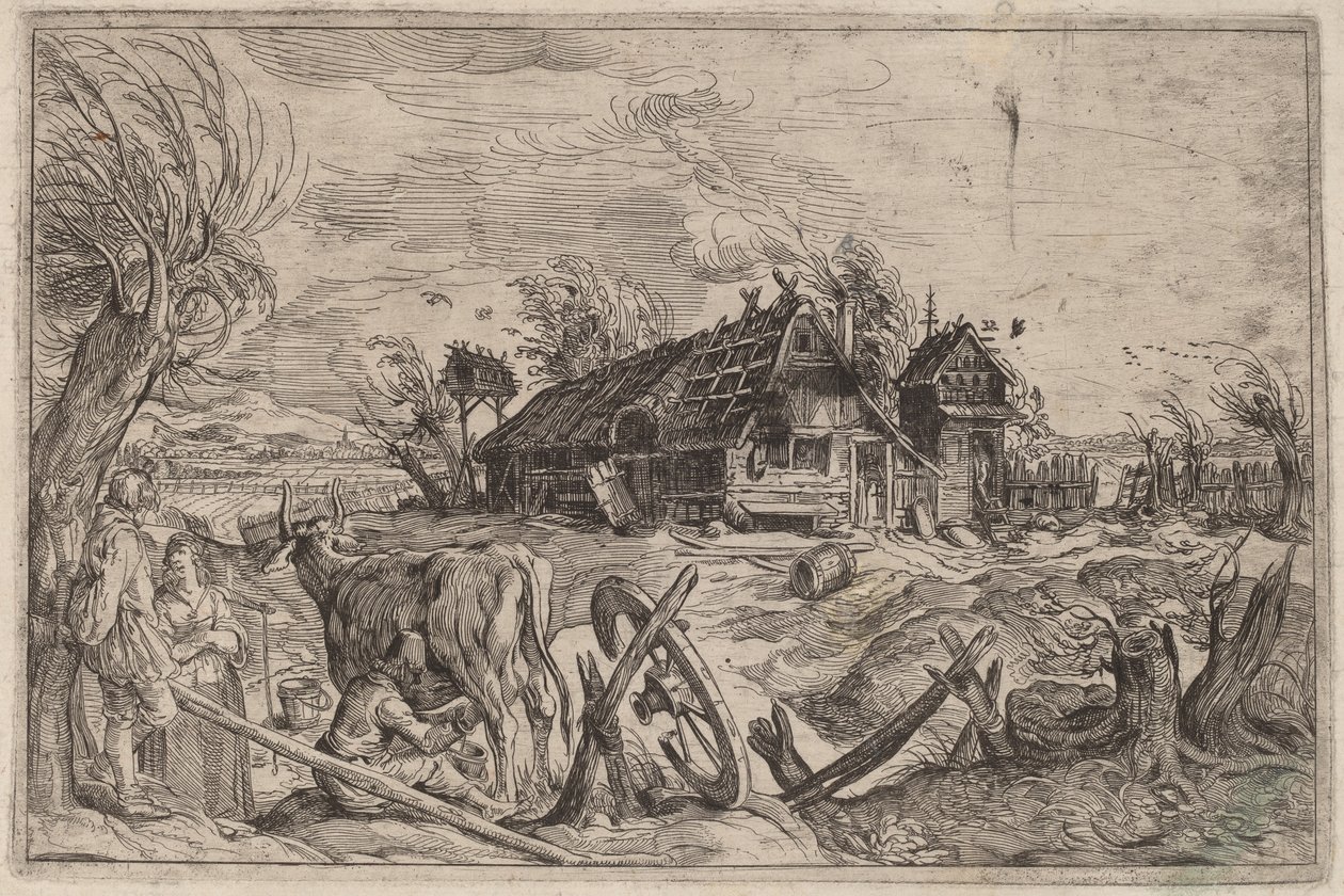 Paisagem com uma casa de fazenda de Dutch 17th Century, formerly Jacques de Gheyn II