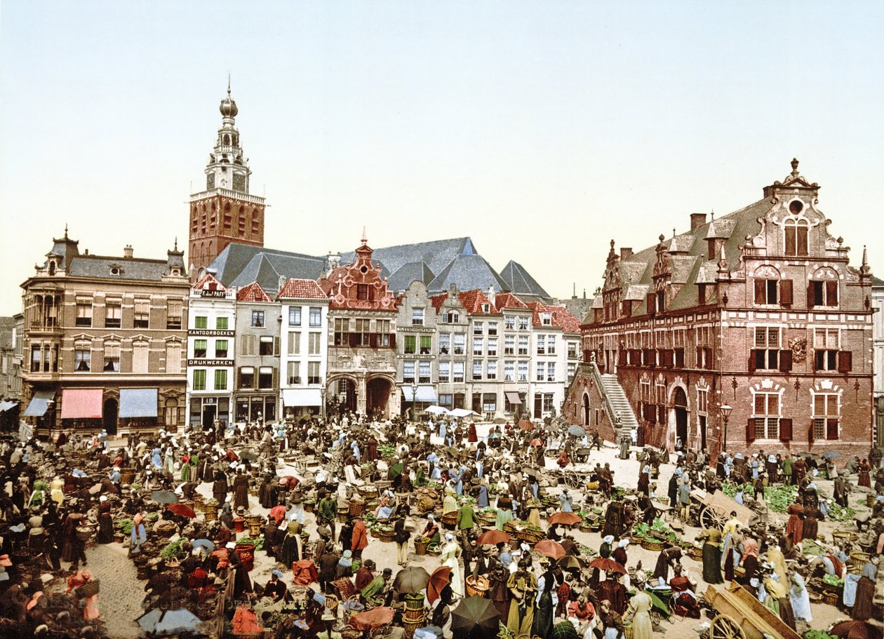Grote Markt, Nijmegen, Holanda, pub.c. 1900 de Dutch Photographer