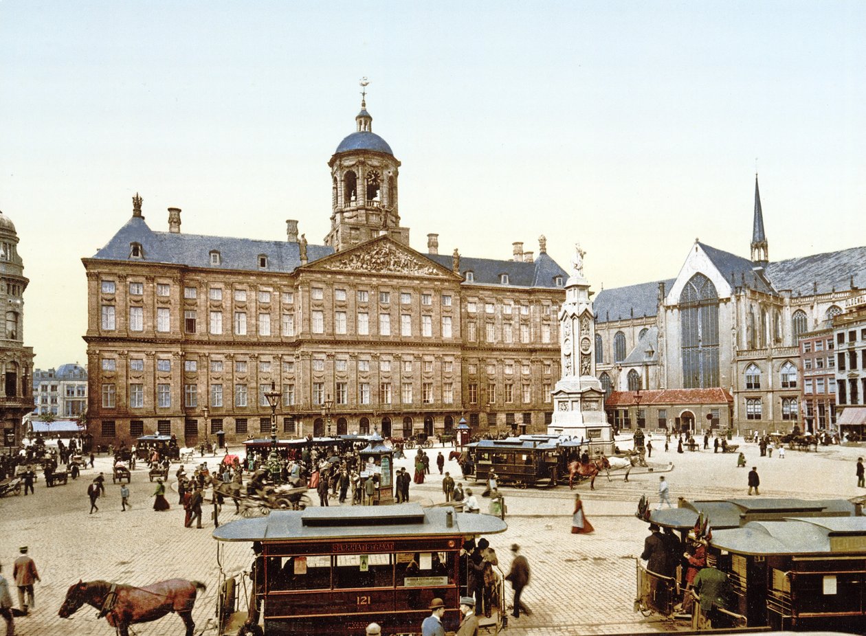 O Palácio Real em Amsterdã da Praça Dam, 1890-1900 de Dutch Photographer