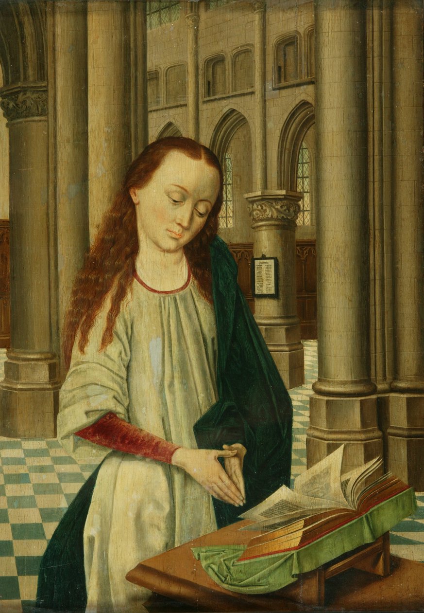 Uma santa (óleo sobre painel) de Dutch School