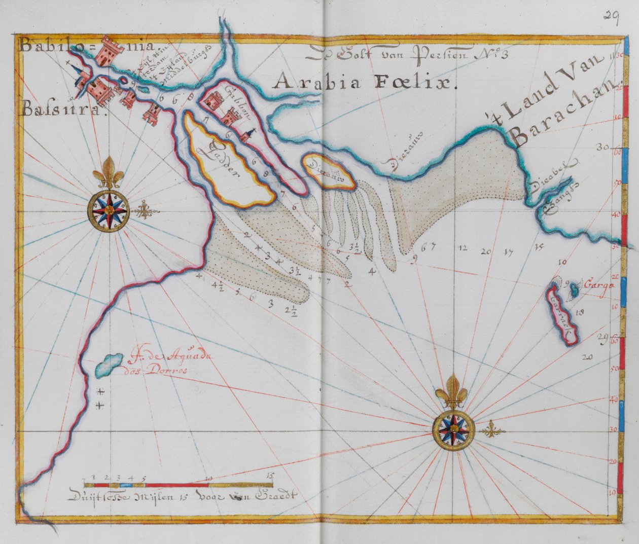 Arábia Saudita.
Área costeira e golfo. de Dutch School