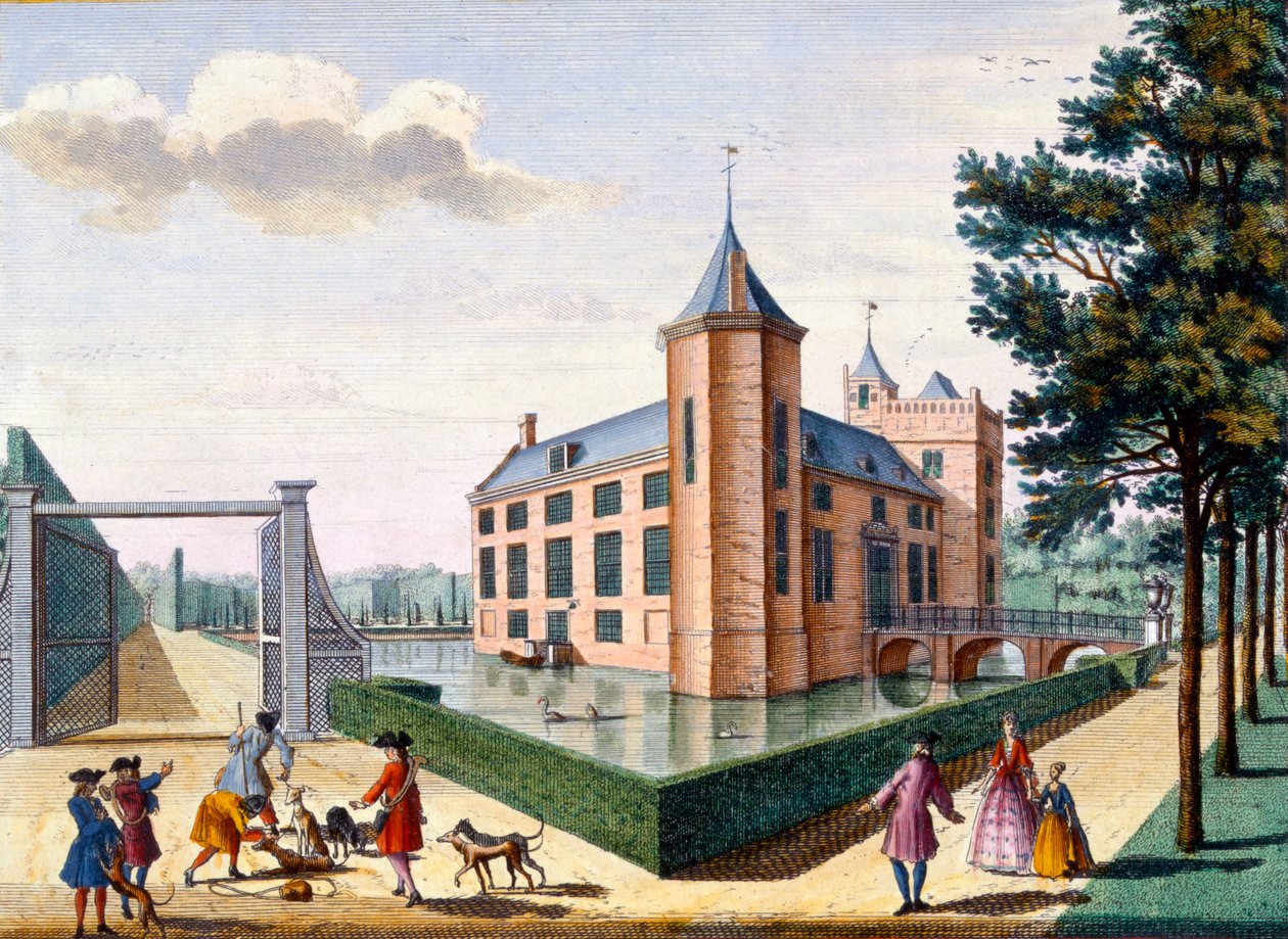 Castelo de Assumburg, de Het Zeganpralent Kennemerlant por Hendrick de Leth e Matthias Brouerius Van Nidek, publicado c.1700-1730 de Dutch School