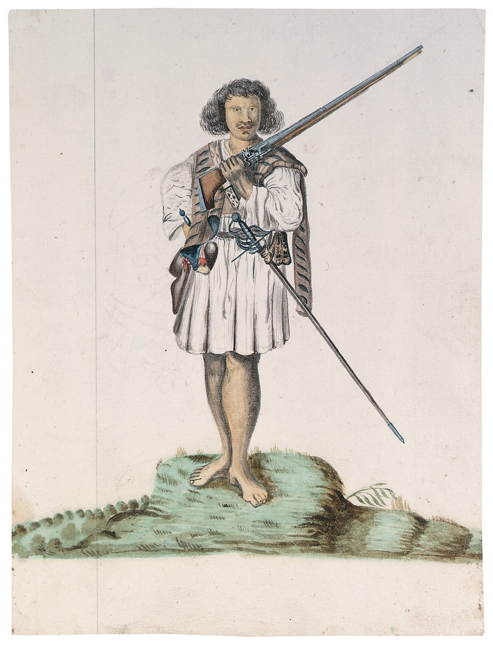 Desenho de um álbum de nativos do Brasil, África, Pérsia e Índia Oriental de Dutch School