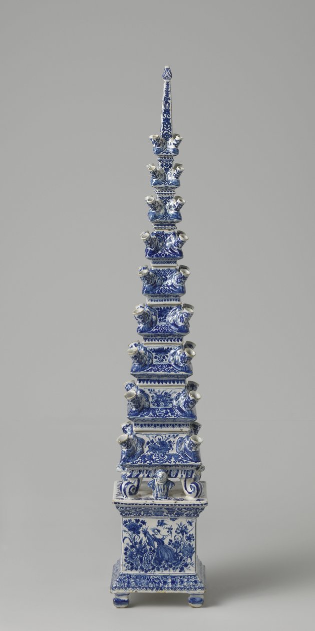 Pirâmide de flores, c.1710-20 (faiança) de Dutch School
