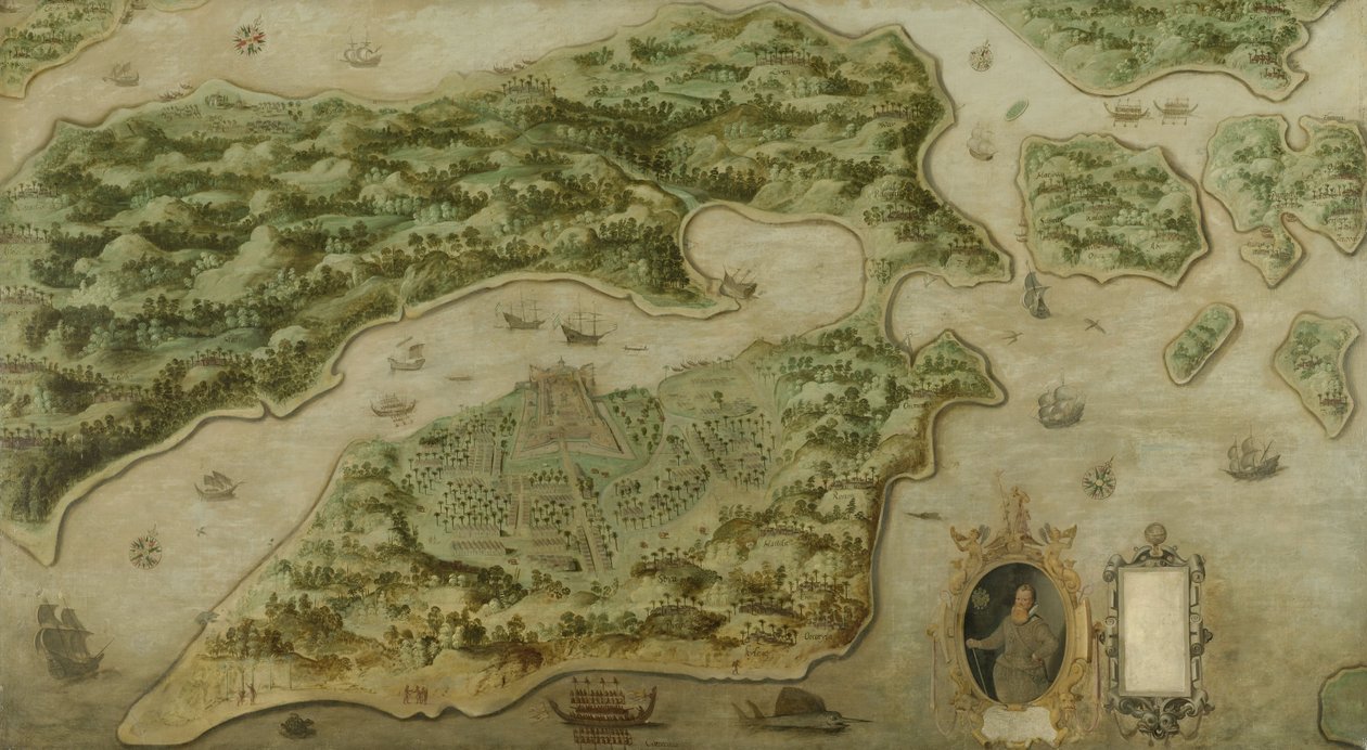 Fort Victoria, na ilha de Amboina, 1617 de Dutch School