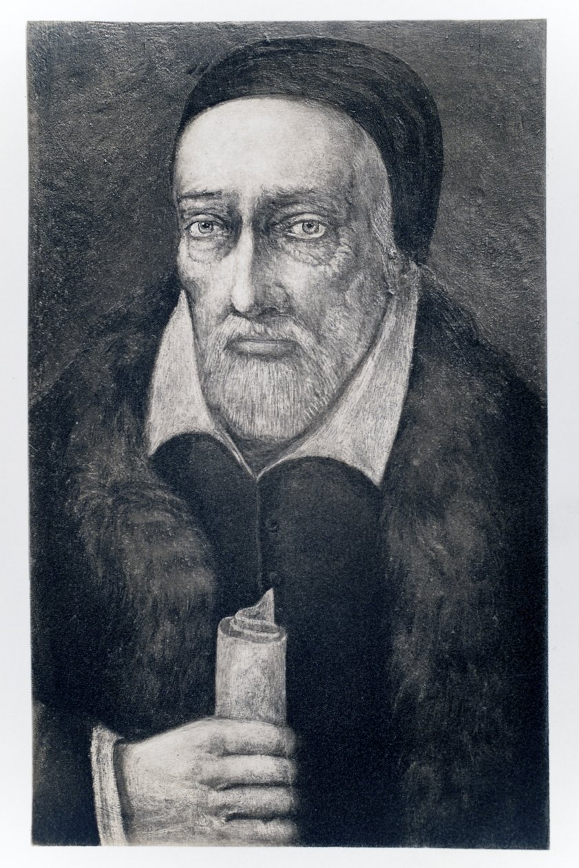 George Buchanan (1506-1582) de James I e VI, impresso por Manzi Joyant & Co. Paris, 1904 (collotype) de Dutch School