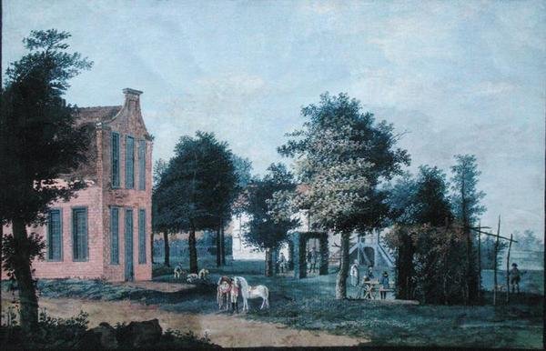 Huntsmen in a Garden Setting, c.1770 (guache no papel) de Dutch School