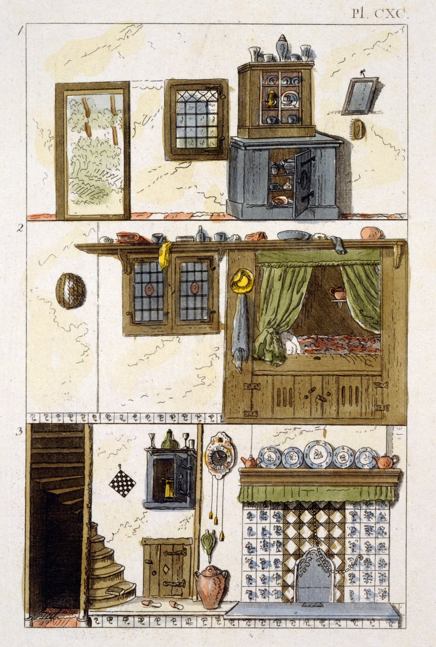 Ilustração da revista de gemas de jardim por G Van Laar, 1802 de Dutch School