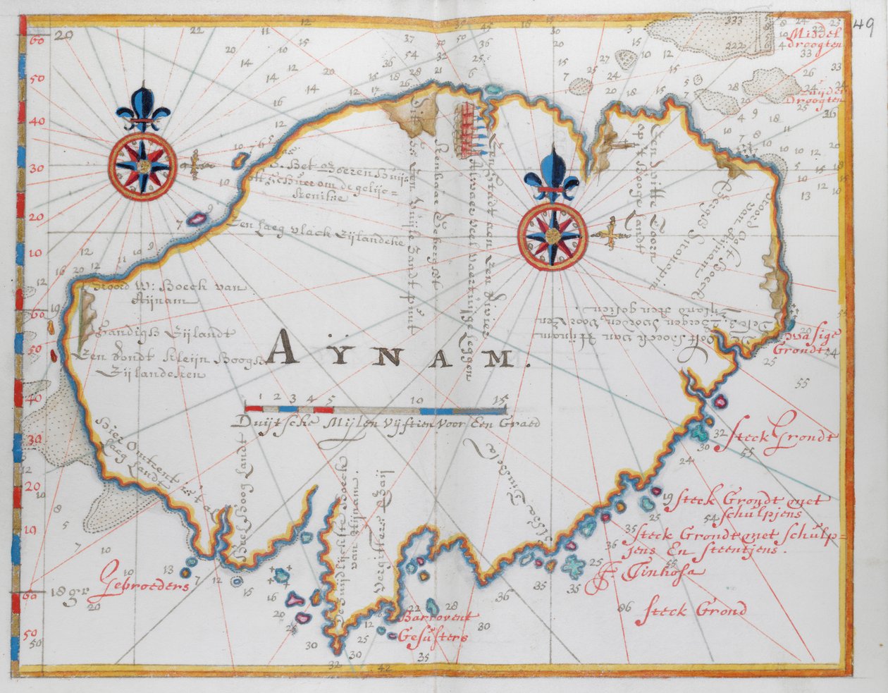 Ilha de Aynam (Hainan), perto da ilha de S.W, costa da China. de Dutch School