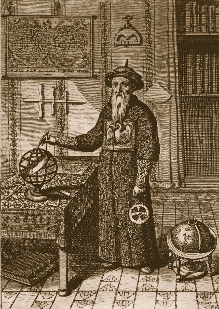 Johann Adam Schall von Bell, da China Illustrata por Athanasius Kircher, 1667 de Dutch School