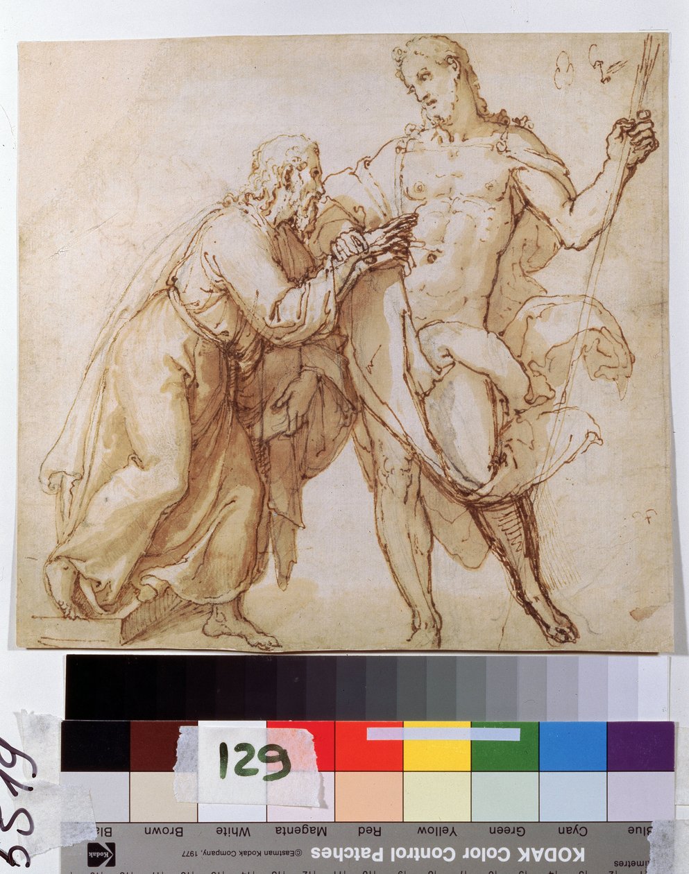 "A Incredulidade de São Tomás" Desenho a tinta holandesa, Museu Pushkin do início do século XVII, Moscovo de Dutch School