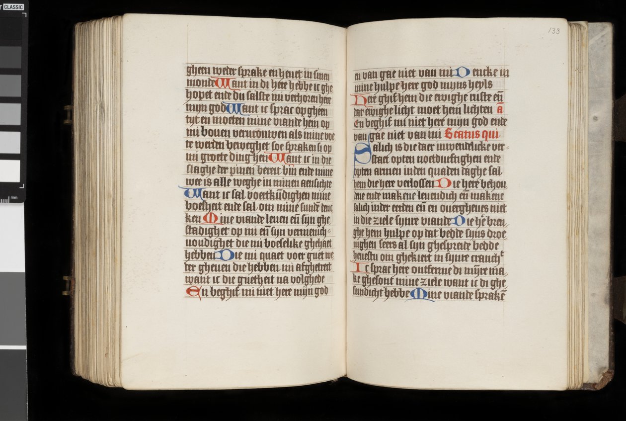 MS McClean 92, f.132v - f.133r, do Livro das Horas, c.1470-90 de Dutch School