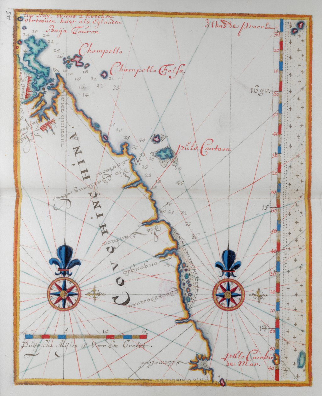 Mapa de Cochin-China, Ásia. de Dutch School