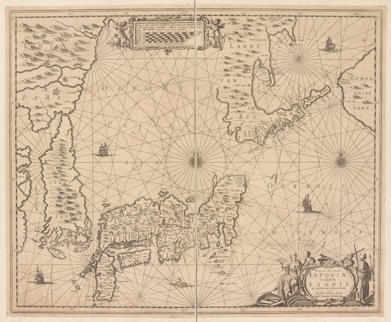 Mapa do Japão, Nova et accurata Japoniae, Terrae Esonis ac Insularum adjacentium ex nivissimâ detecçãoe descriptio de Dutch School
