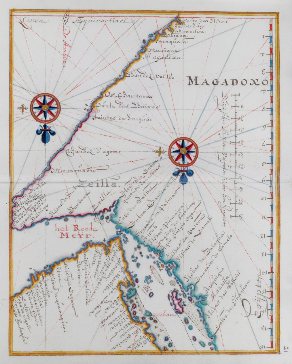 Map of Magadoxo, Zanzibar. de Dutch School