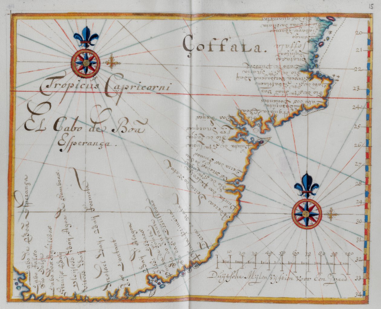 Mapa do Cabo da Boa Esperança (cabo da Boa Esperança.) de Dutch School