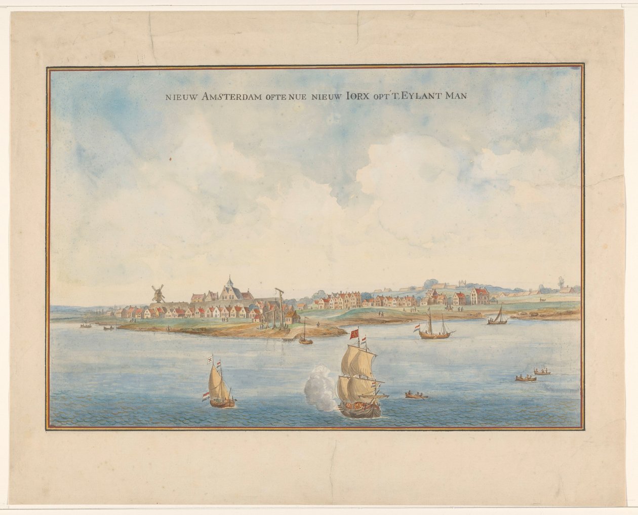 Nova Amsterdã e Manhattan, c.1660 de Dutch School