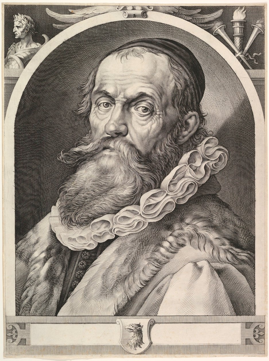 Retrato de Hendrick Goltzius, pub. 1617. de Dutch School