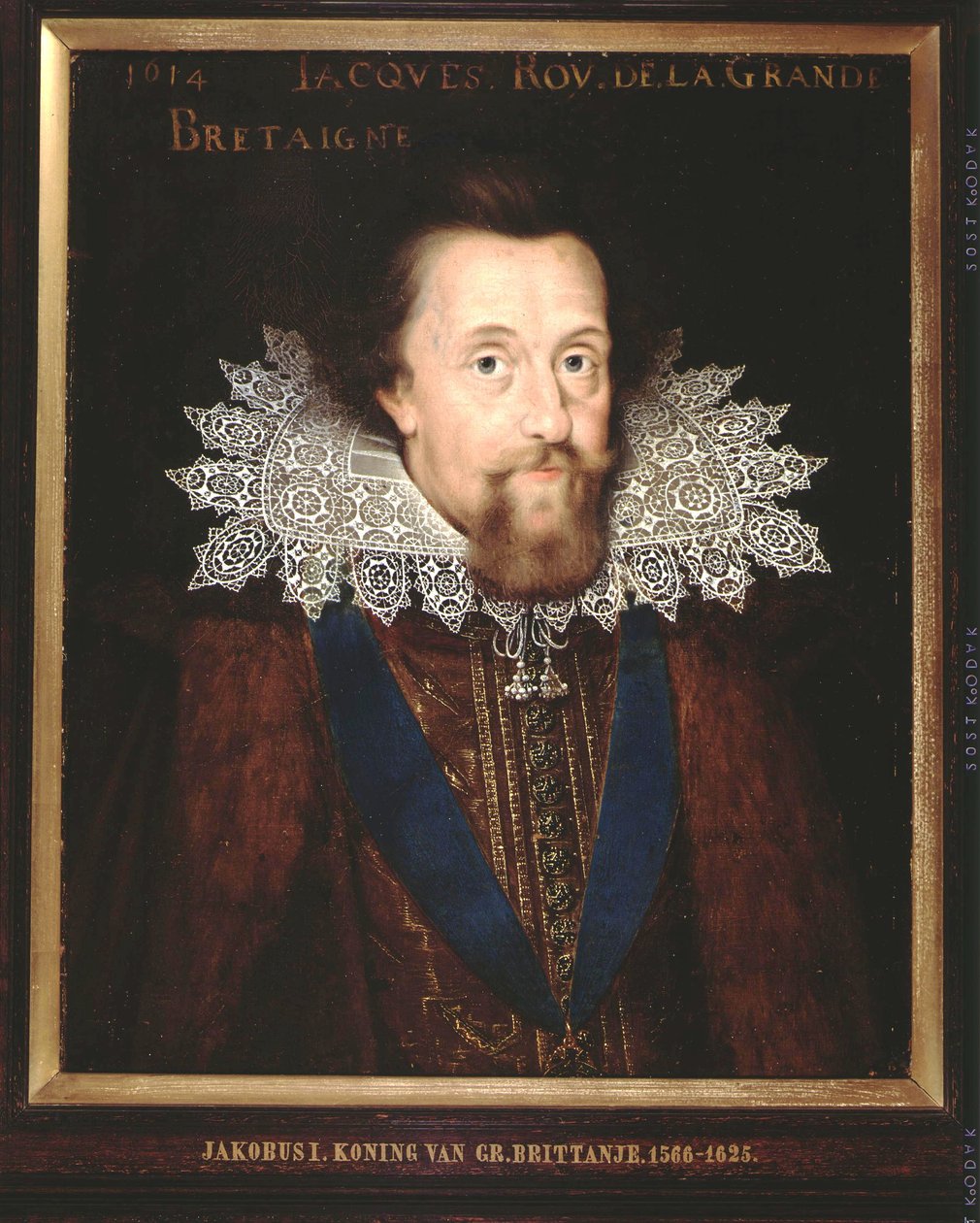 Retrato de Tiago I, rei da Inglaterra, 1614 de Dutch School