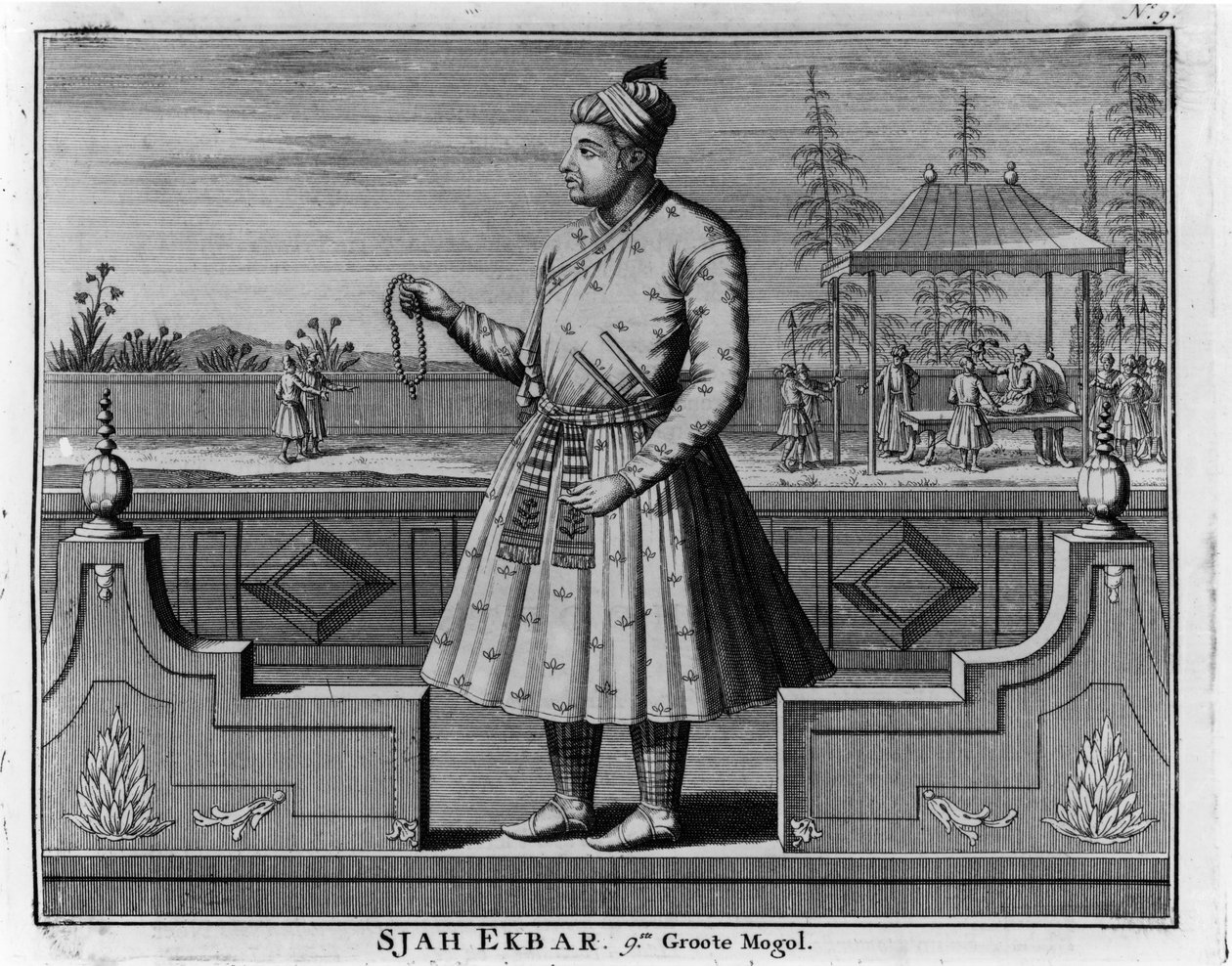 Retrato de Sjah Ekbar de Dutch School