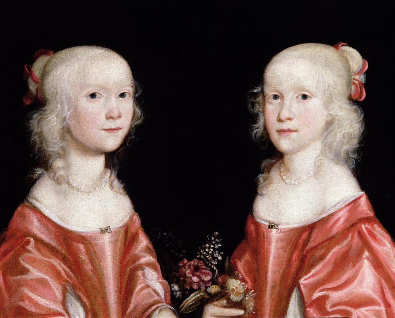 Retrato de irmãs gêmeas, c.1650 de Dutch School