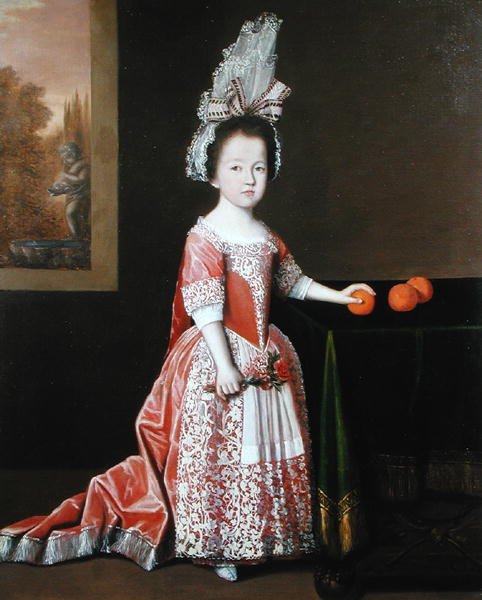 Retrato de uma rapariga (óleo sobre tela) de Dutch School